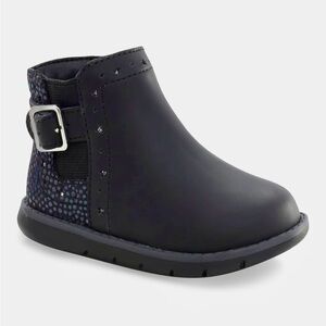Stride Rite “Agnes” Black Shinmer Ankle Boots, toddler, size 6